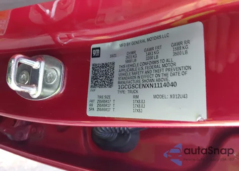 2022 Chevrolet Colorado 2Wd Long Box Lt from USA, damaged, VIN 1GCGSCENXN1114040